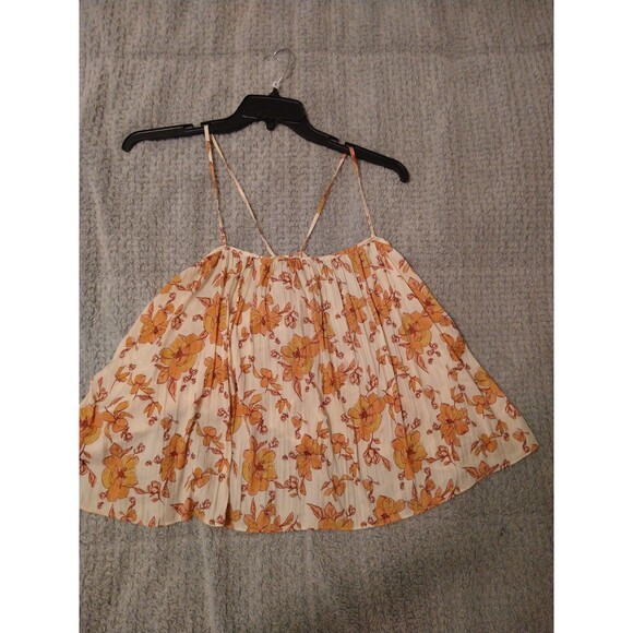 Intimately Free people cream floral print top Nwt Medium Boho Feminine - Picture 2 of 7